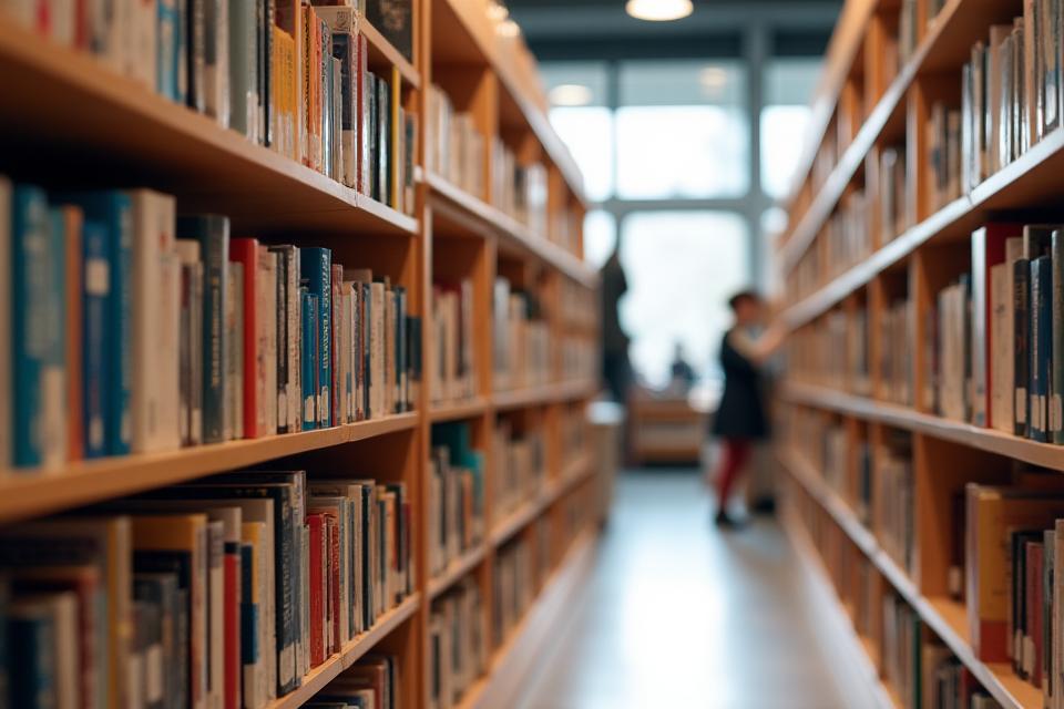 Rayons de livres organisés